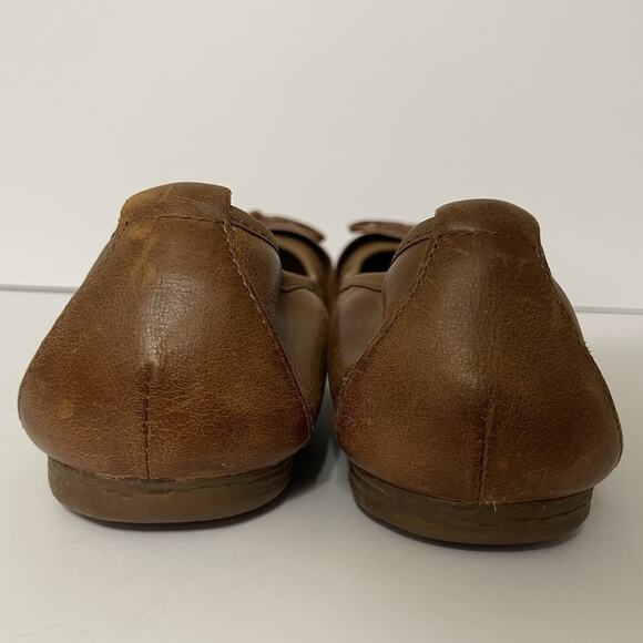 Born Ballet Flats Womens 8.5 39 Brown Leather Slip On Bow Casual Shoes - Picture 3 of 12